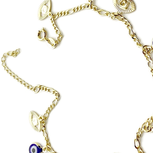Evil Eye Charm anklet 18kts of Gold Plated - Picture 5 of 6